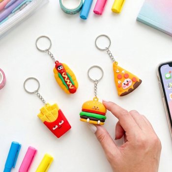 M&Oacute;C KH&Oacute;A 3D ĐỒ ĂN NHANH FAST FOOD - NHIỀU MẪU (12 c&aacute;i)
