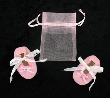 Gi&agrave;y Sơ Sinh Mini Trang Tr&iacute; K&egrave;m T&uacute;i Qu&agrave; - Hồng (Hộp 12 Cặp)