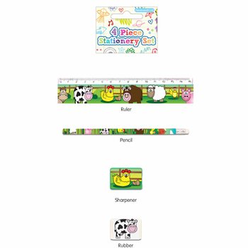 BỘ DỤNG CỤ HỌC TẬP HÌNH THÚ DỄ THƯƠNG 4 MÓN (24 bộ)