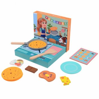 JOUECO - Bộ đồ chơi làm bánh pancake bằng gỗ - Dành cho trẻ từ 3 tuổi (1 bộ)