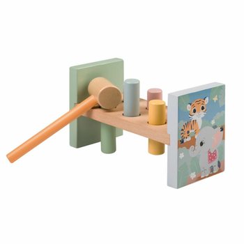 JOUECO - Bộ Đồ Chơi Đập Gỗ H&igrave;nh Động Vật Hoang D&atilde; - Cho trẻ từ 12 th&aacute;ng (1 bộ)