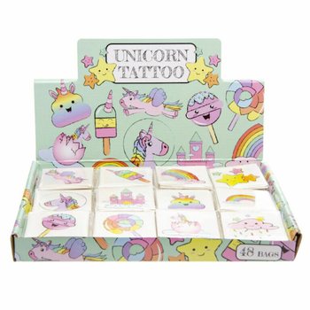 Hình Xăm Dán Kỳ Lân Unicorn - Gói 12 Cái (Hộp Trưng Bày 48 Gói)