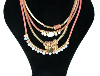 Vòng Cổ 4 Tầng Màu Hồng Sang Trọng (1 chiếc)