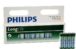 12x PIN "PHILIPS - SUPER HEAVY DUTY" AA - LONGLIFE (Vỉ 12 viên)
