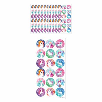 Nhãn Dán Unicorn Kỳ Lân Vui Nhộn - 18 Nhãn Mỗi Tờ (Hộp 10 Tờ)