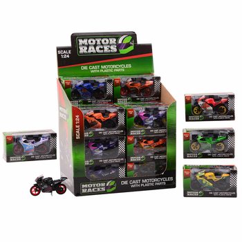 MÔ TÔ SUPER SPORT DIE CAST, TỶ LỆ 1:24 TRONG HỘP TRƯNG BÀY (24 chiếc)