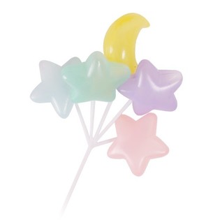 Que Cắm Cupcake - Chùm Bong Bóng Ngôi Sao Và Mặt Trăng (15 cái)