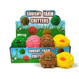 Đồ Chơi Thú Bóp Squeeze Farm Gritters Có Đèn LED (12 Cái)