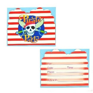12 Thiệp Mời Sinh Nhật Kèm Bao Thư - Pirate Party (6 bộ)