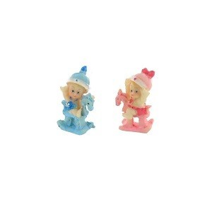Mô Hình Bé Sơ Sinh Trên Ngựa Gỗ Trang Trí 5 cm (24 cái)