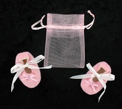 Gi&agrave;y Sơ Sinh Mini Trang Tr&iacute; K&egrave;m T&uacute;i Qu&agrave; - Hồng (Hộp 12 Cặp)