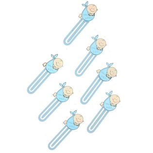 Kẹp S&aacute;ch Đ&aacute;nh Dấu Mini Cho B&eacute; - M&agrave;u Xanh (12 chiếc)