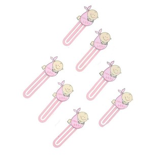 KẸP ĐÁNH DẤU SÁCH EM BÉ MINI - MÀU HỒNG (12 cái)