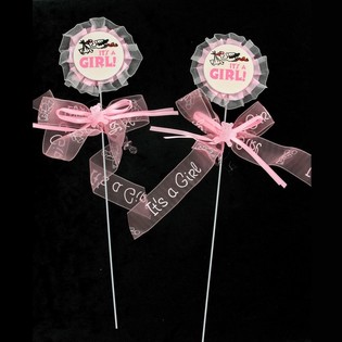 Que Cắm B&aacute;nh Kem Sinh Nhật - It's a Girl (12 c&aacute;i)