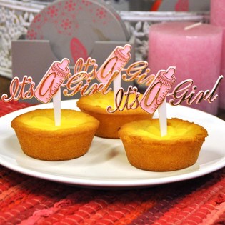 Que cắm cupcake chúc mừng sinh bé gái - It's a Girl (12 cái)