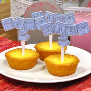 QUE CẮM BÁNH CUPCAKE SINH NHẬT BÉ - XANH DƯƠNG BABY (12 cái)