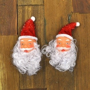 Đầu &ocirc;ng gi&agrave; Noel nhỏ, bộ 2 c&aacute;i (12 bộ)
