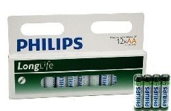 12x PIN "PHILIPS - SUPER HEAVY DUTY" AA - LONGLIFE (Vỉ 12 viên)