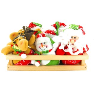 NGƯỜI TUYẾT & &Ocirc;NG GI&Agrave; NOEL BẰNG B&Ocirc;NG TRONG HỘP GỖ - MẪU 2 (12 chiếc)