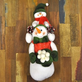 Người tuyết nhồi bông cõng người tuyết em bé 38 CM