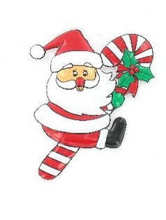 Bảng Trang Trí - Ông Già Noel Trên Kẹo Gậy (6 cái)