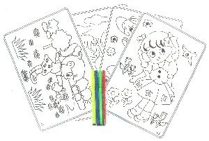 TRANH TÔ MÀU KÈM BÚT LÔNG (12 bộ)