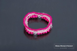 Vòng Tay Phong Cách Ibiza 7 Tầng Màu Hồng (1 chiếc) - Bán Sỉ