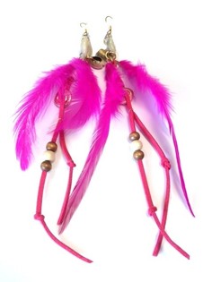 Bông tai phong cách Ibiza màu hồng fuchsia hình vỏ sò (1 chiếc)