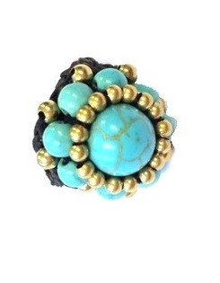 Nhẫn Phong C&aacute;ch Ibiza Đ&iacute;nh Đ&aacute; Turquoise | Nhẫn Boho Thủ C&ocirc;ng