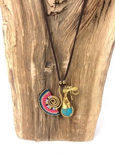 V&ograve;ng Cổ Ibiza HANDMADE ORIGINALS Đ&aacute; Bluestone Cam/Xanh Dương (1 chiếc)