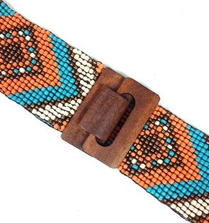 Thắt Lưng Ibiza Làm Thủ Công Họa Tiết Aztec Xanh Mint (1 chiếc)