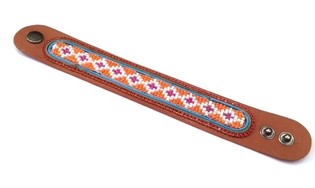 Vòng Tay Da Aztec Đính Đá Đỏ (1 chiếc)