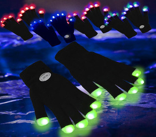Găng tay LED / Găng tay ph&aacute;t s&aacute;ng Rave (12 chiếc)
