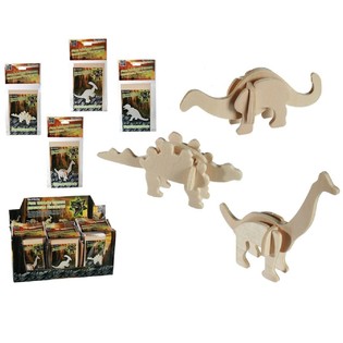 Bộ đồ chơi c&acirc;u đố 3D bằng gỗ h&igrave;nh khủng long trong hộp trưng b&agrave;y (72 chiếc)