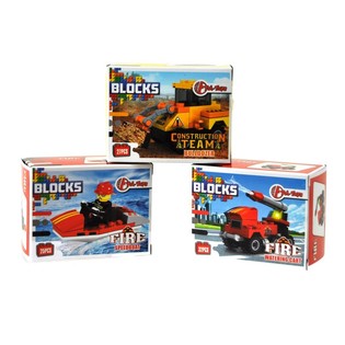 Gạch Xếp H&igrave;nh Bricks - D&ograve;ng Cứu Hỏa/X&acirc;y Dựng (9 m&oacute;n)