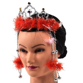 VƯƠNG MIỆN M&Agrave;U BẠC C&Oacute; VIỀN NHUNG V&Agrave; D&Acirc;Y BUỘC (12 c&aacute;i)