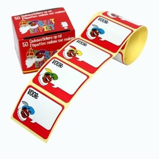 50 NHÃN DÁN QUÀ TẶNG SINTERKLAAS DẠNG CUỘN (Bộ 10 cuộn)