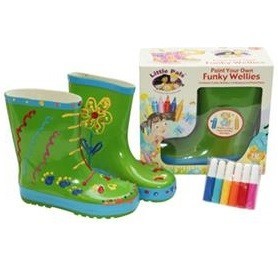 FUNKY WELLIES - ỦNG ĐI MƯA CHO BÉ TỰ TÔ MÀU - XANH LÁ / CỠ: 26