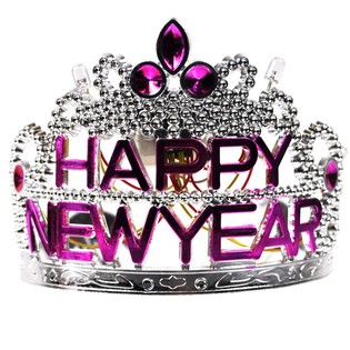 Vương miện HAPPY NEW YEAR c&oacute; đ&egrave;n (10 c&aacute;i)