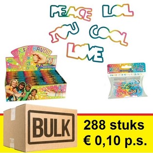 ***ƯU Đ&Atilde;I SỐ LƯỢNG LỚN*** V&Ograve;NG TAY LUCKY BANDS CHO TRẺ EM - MẪU: CHỮ (288 c&aacute;i)