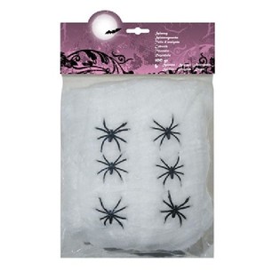 Mạng Nhện Trang Tr&iacute; 100g K&egrave;m 6 Con Nhện - Trắng (4 c&aacute;i)
