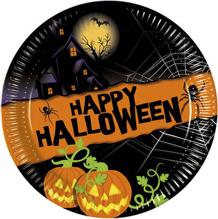 Bộ 8 Đĩa D&ugrave;ng Một Lần - Mẫu: Happy Halloween (6 bộ)