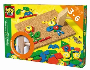 Đồ Chơi Gõ Búa Tạo Hình Sáng Tạo SES - Bộ Tap Tap Gỗ & Bảng Bần (1 bộ)