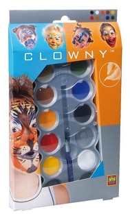 Màu Vẽ Mặt Hóa Trang Gốc Nước SES Clowny (10 Màu) (1 bộ)