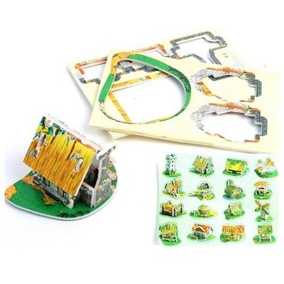 M&Ocirc; H&Igrave;NH C&Acirc;U ĐỐ 3D NHỎ - NG&Ocirc;I NH&Agrave; (48 c&aacute;i)