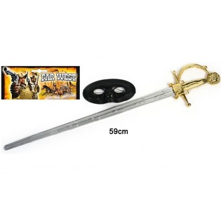 Bộ mặt nạ v&agrave; kiếm Zorro - 59 cm (6 c&aacute;i)