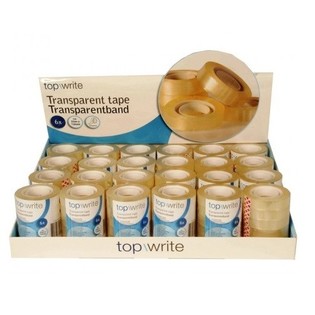 TOPWRITE - 6 CUỘN BĂNG KEO TRONG TRONG HỘP TRƯNG B&Agrave;Y (24 BỘ x 6 CUỘN)