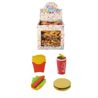 Mix G&ocirc;m Tẩy Snack / Fast Food Trong Hộp Trưng B&agrave;y (108 c&aacute;i)