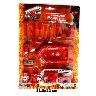 Xe Cứu Hỏa Pull Back + Bộ Đồ Chơi L&iacute;nh Cứu Hỏa (24 chiếc)