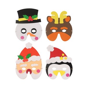 Mix Mặt Nạ Noel Bằng Xốp (24 c&aacute;i)